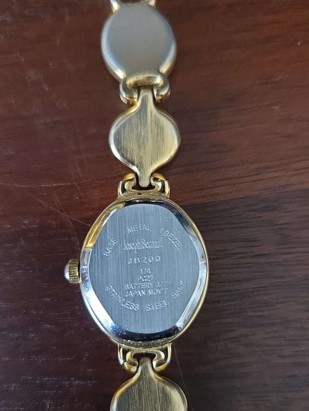 Vintage JOSEPH BERNARD Gold-Tone Watch With Egyptian Scarab Gemstone Cabochons